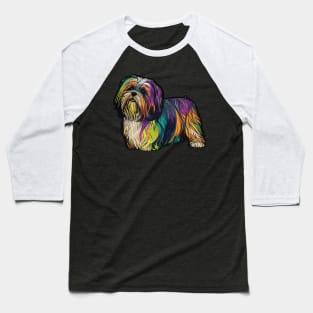 Lhasa Apso Dog Art Baseball T-Shirt